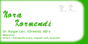 nora kormendi business card