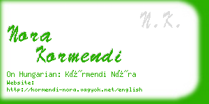 nora kormendi business card